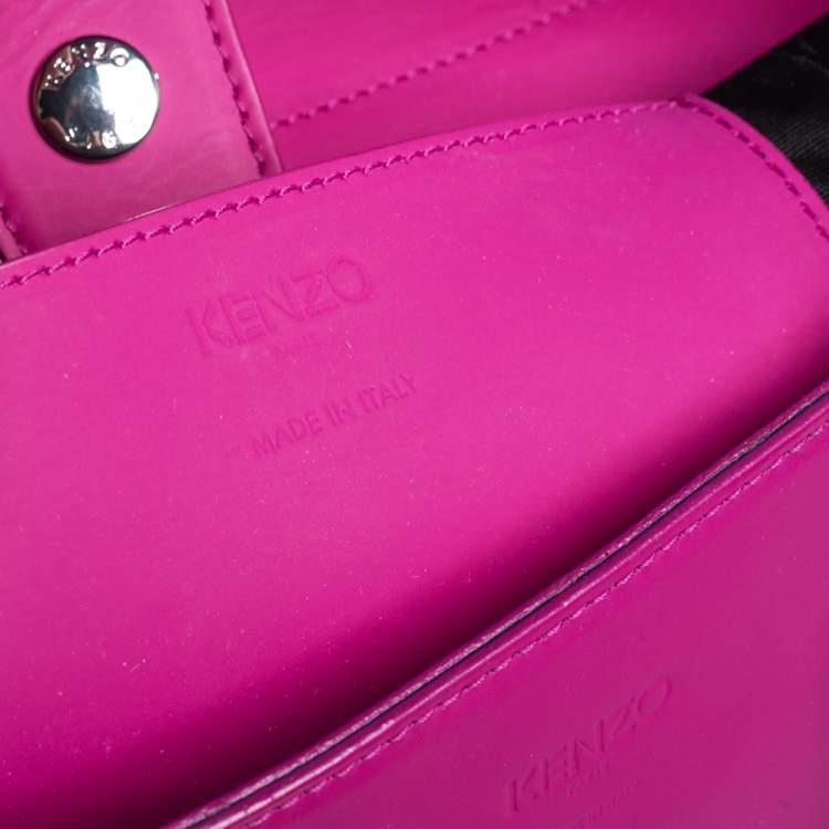Pre Owned Kenzo Pink Gommato Leather Kalifornia Tote