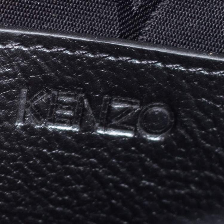 مملوكة مسبقًا Kenzo Black Perforated Leather And Canvas Kombo Backpack