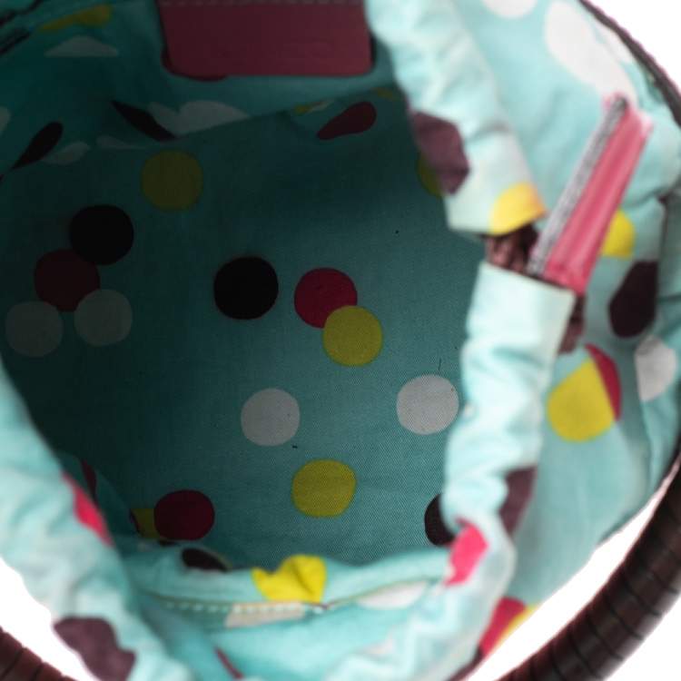 Pre Owned Kenzo Pink Glazed Leather Pagodon Bucket Bag