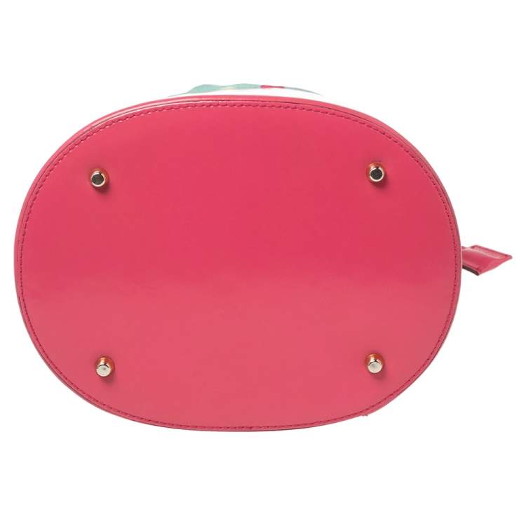 Pre Owned Kenzo Pink Glazed Leather Pagodon Bucket Bag