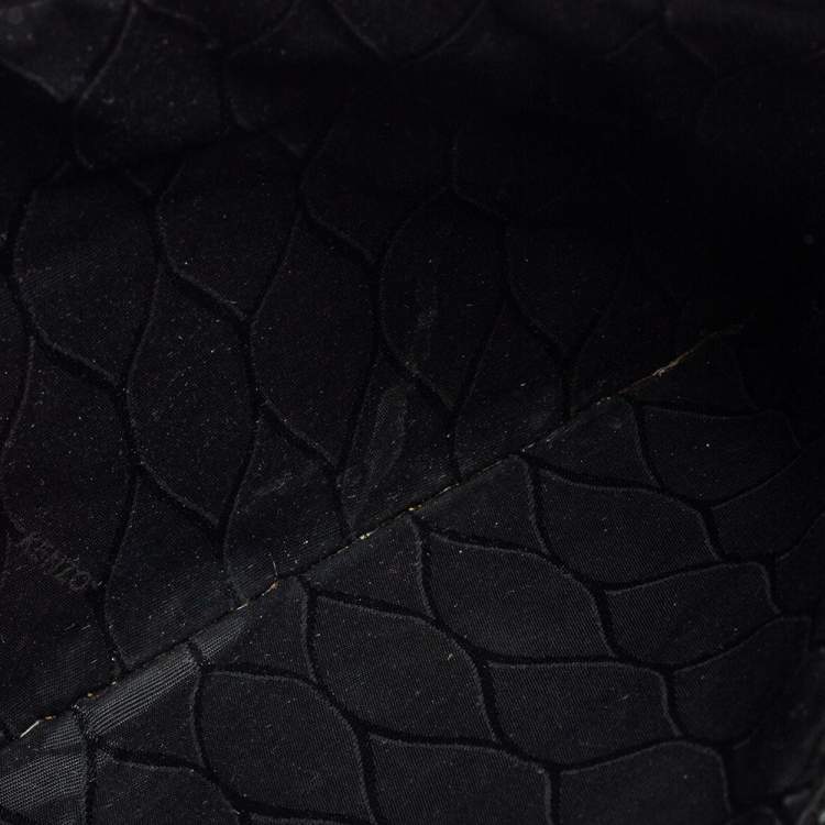 Pre Owned Kenzo Black Canvas Logo Embroidered Pouch