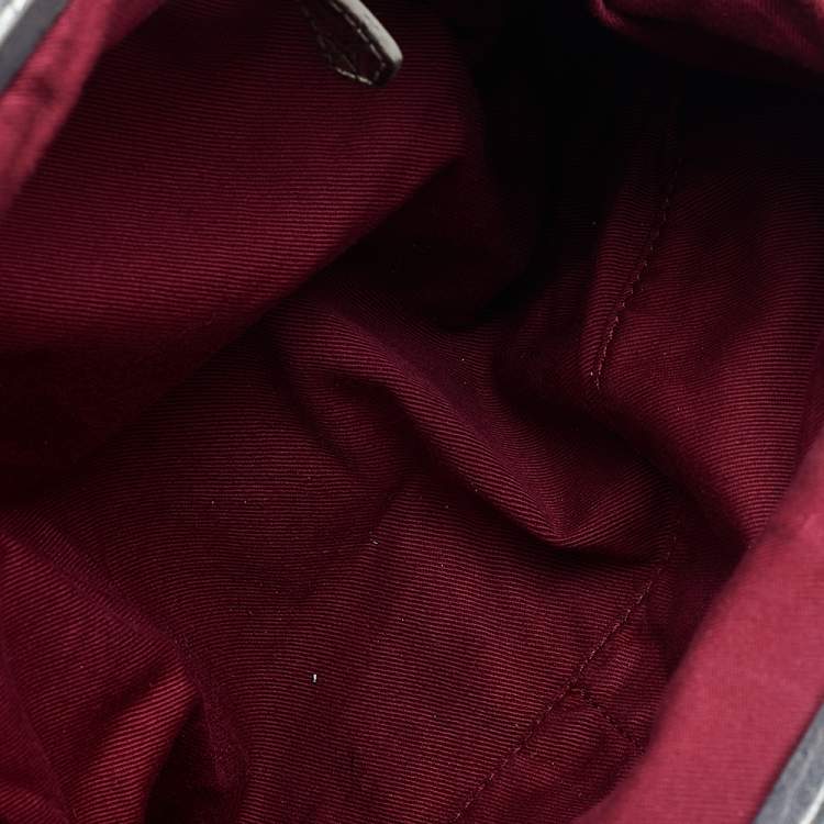 Pre Owned Kenzo Metallic Gold Croc Embossed Leather Frame Satchel