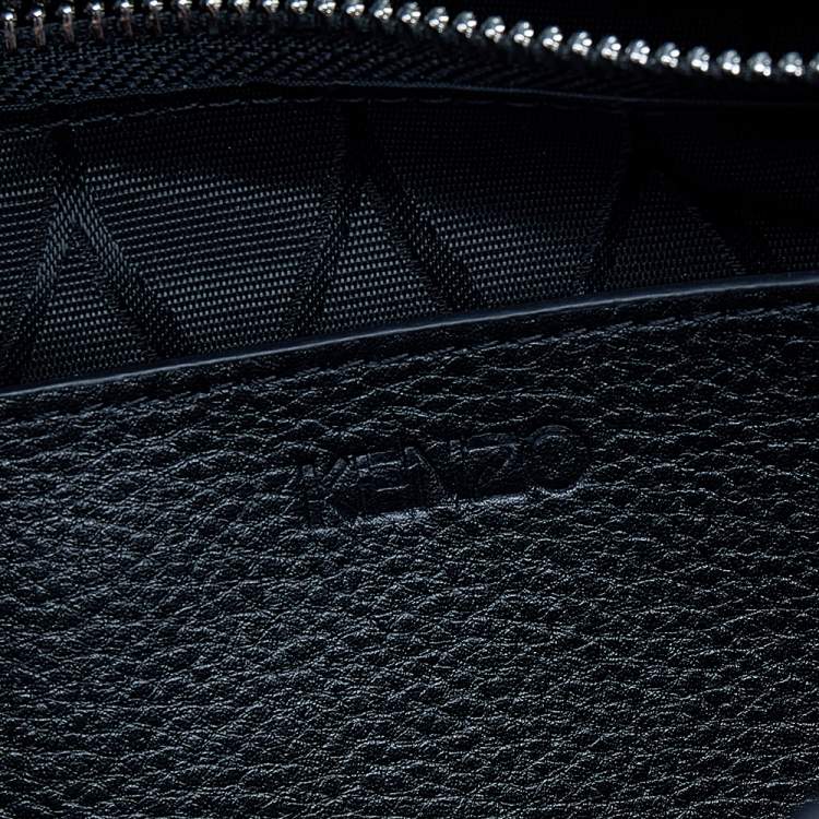 Pre Owned Kenzo Black/Blue Leather And Neoprene Kombo Backpack