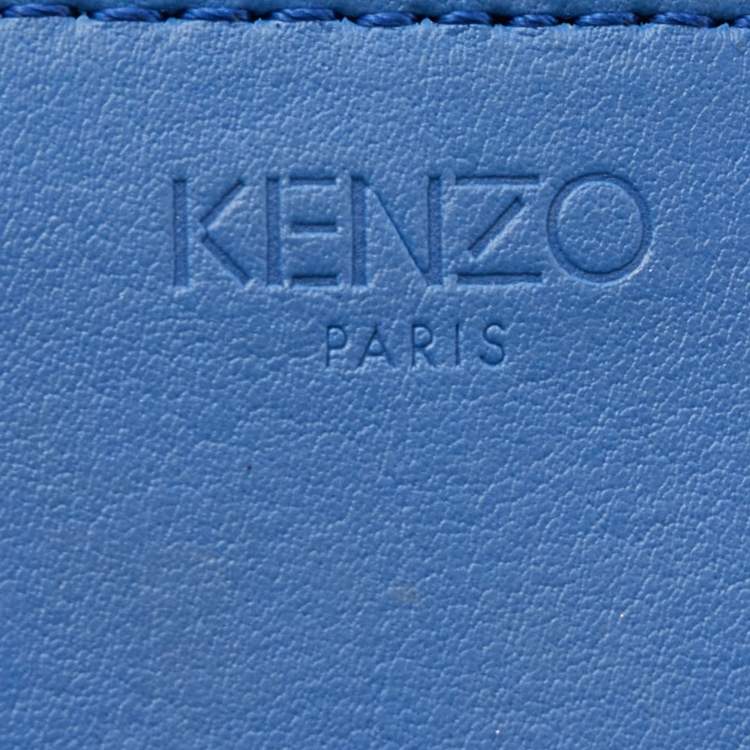 Pre Owned Kenzo Blue Leather Kalifornia Chain Shoulder Bag