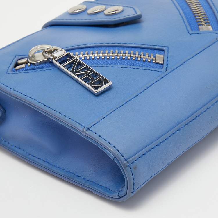 Pre Owned Kenzo Blue Leather Kalifornia Chain Shoulder Bag