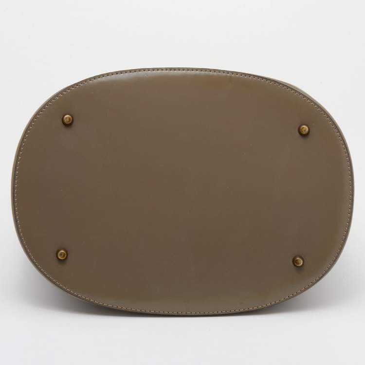 Pre Owned Kenzo Grey/Brown Leather Bucket Bag 