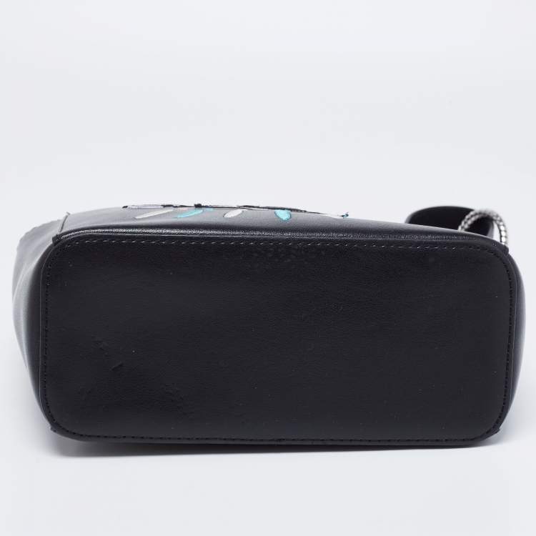 Pre Owned Kenzo Black Leather Small Eye Tote 