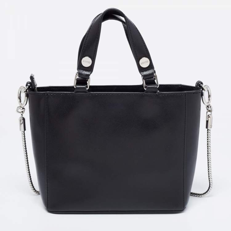 Pre Owned Kenzo Black Leather Small Eye Tote 