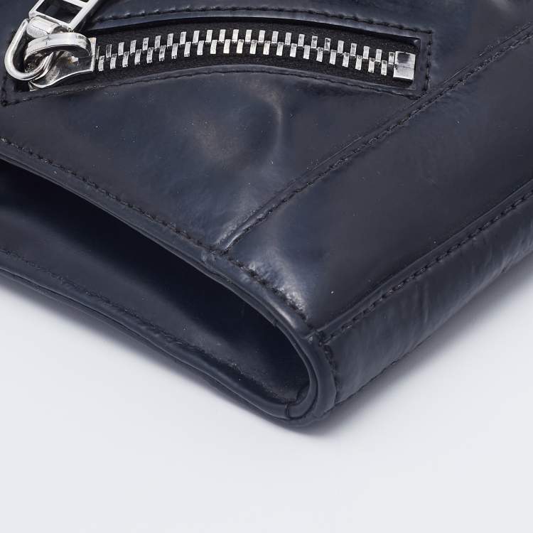 Pre Owned Kenzo Black Leather Kalifornia Chain Shoulder Bag