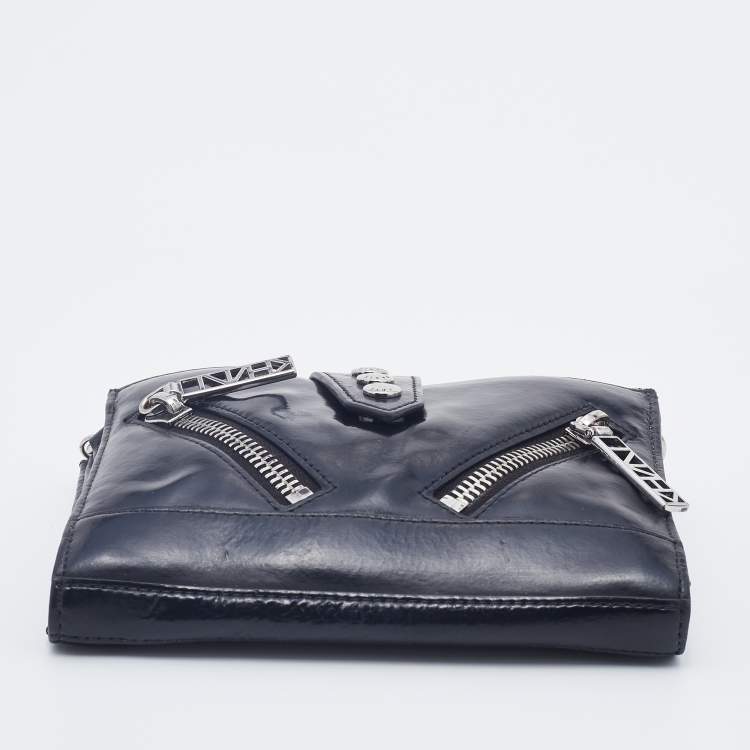 Pre Owned Kenzo Black Leather Kalifornia Chain Shoulder Bag