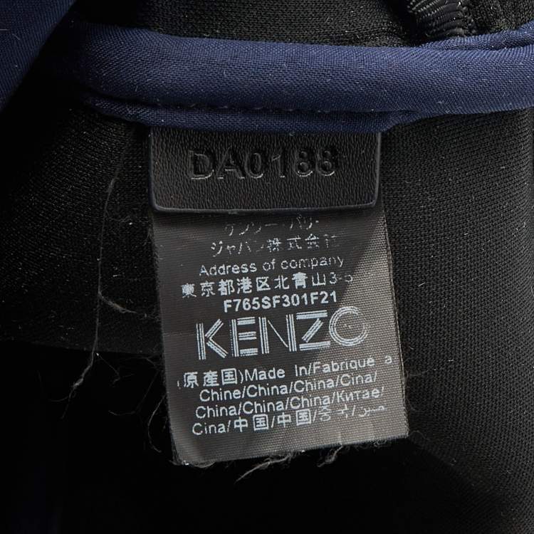 Pre Owned Kenzo Navy Blue Neoprene Tiger Embroidered Backpack