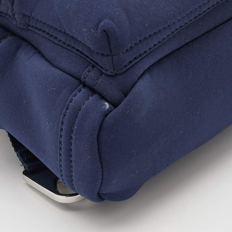 Pre Owned Kenzo Navy Blue Neoprene Tiger Embroidered Backpack