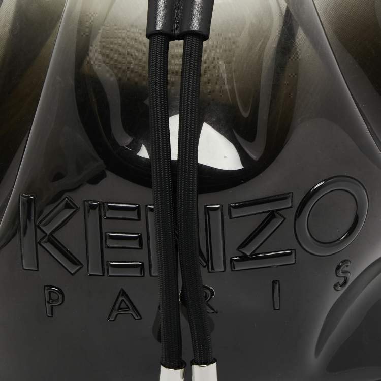 Pre Owned Kenzo Black Leather and PVC Kombo Bucket Bag