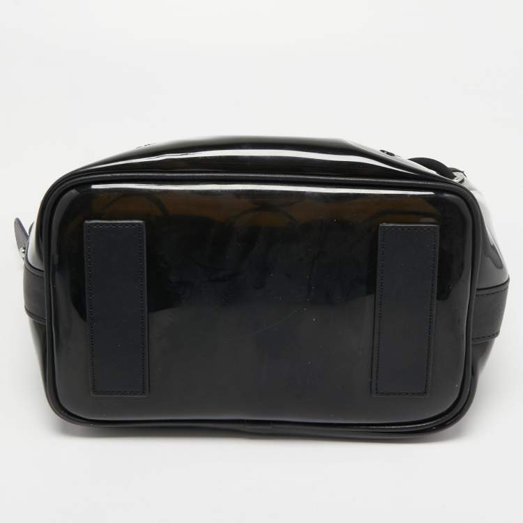 Pre Owned Kenzo Black Leather and PVC Kombo Bucket Bag