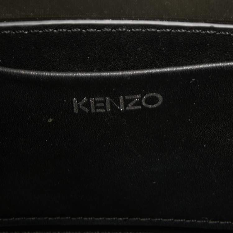 Pre Owned Kenzo Black Leather and PVC Kombo Bucket Bag