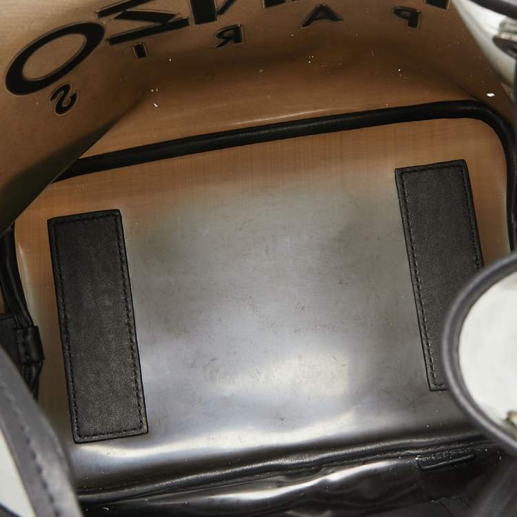 Pre Owned Kenzo Black Leather and PVC Kombo Bucket Bag