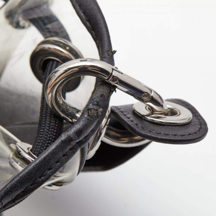 Pre Owned Kenzo Black Leather and PVC Kombo Bucket Bag