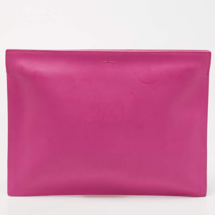 Pre Owned Kenzo Pink Leather Kalifornia Clutch