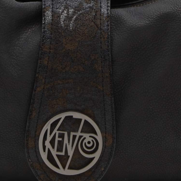 Pre Owned Kenzo Black Leather Shoulder Bag