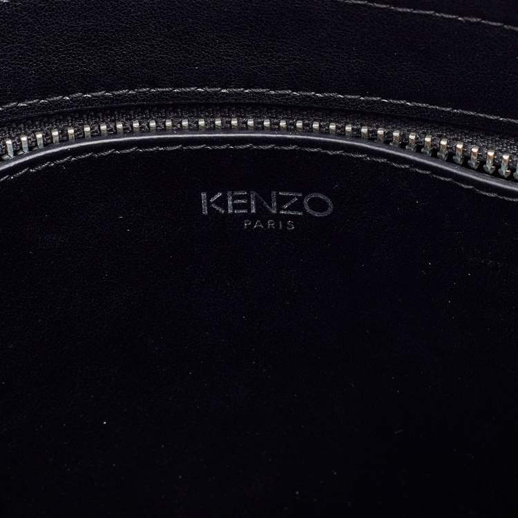 Pre Owned Kenzo Black Leather Small Eye Tote 