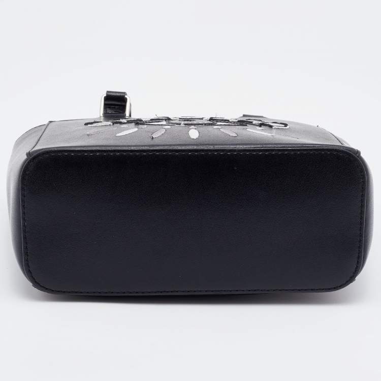 Pre Owned Kenzo Black Leather Small Eye Tote 