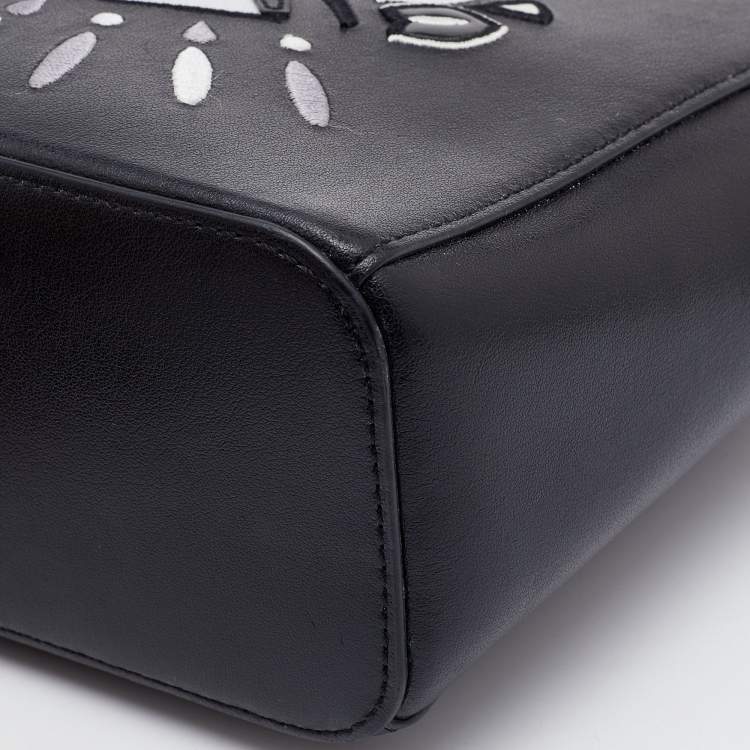 Pre Owned Kenzo Black Leather Small Eye Tote 