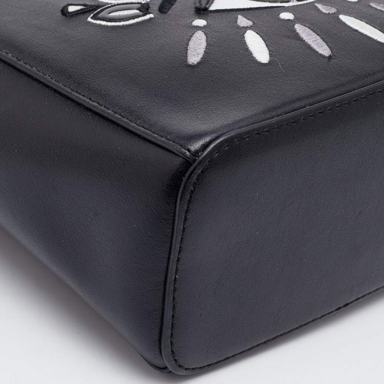 Pre Owned Kenzo Black Leather Small Eye Tote 