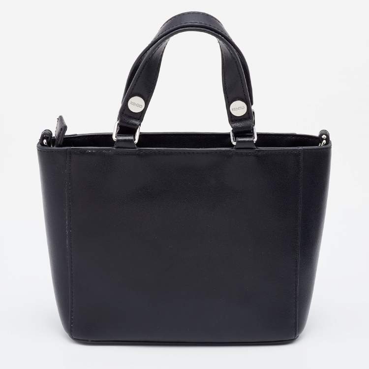 Pre Owned Kenzo Black Leather Small Eye Tote 