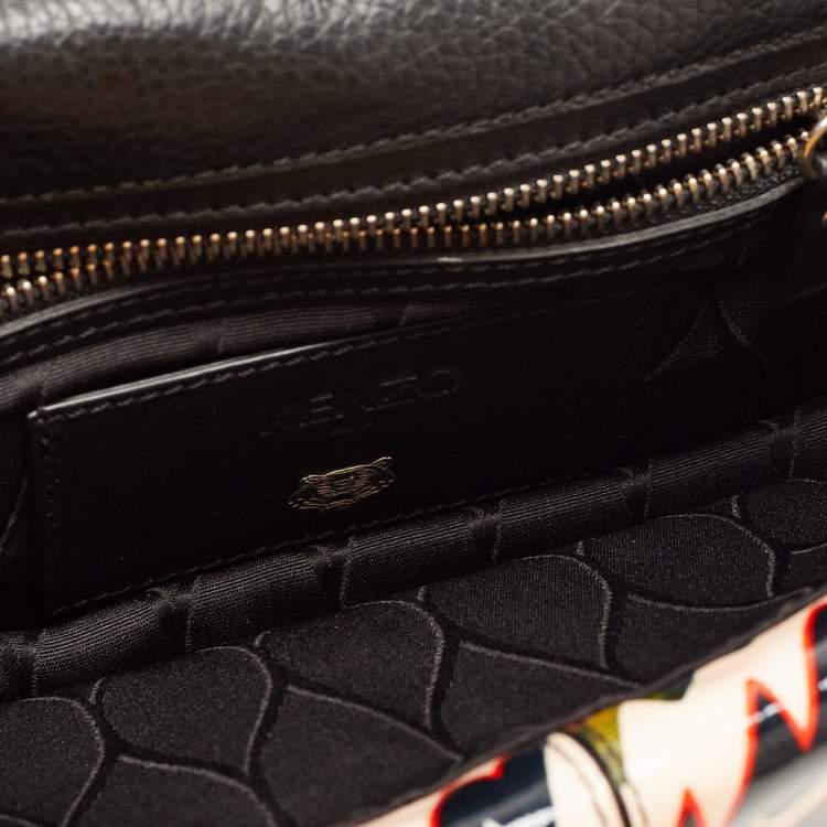 Pre Owned Kenzo Multicolor Croc Embossed Leather Le Diz Huit Shoulder Bag