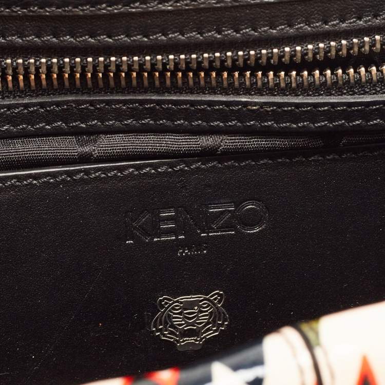 Pre Owned Kenzo Multicolor Croc Embossed Leather Le Diz Huit Shoulder Bag