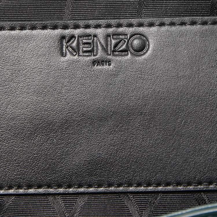 Pre Owned Kenzo Dark Green Leather Eye Shopper Tote