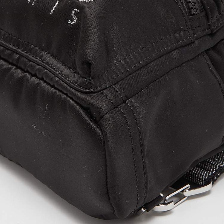 Pre Owned Kenzo Black Satin Mini Embroidered Tiger Backpack