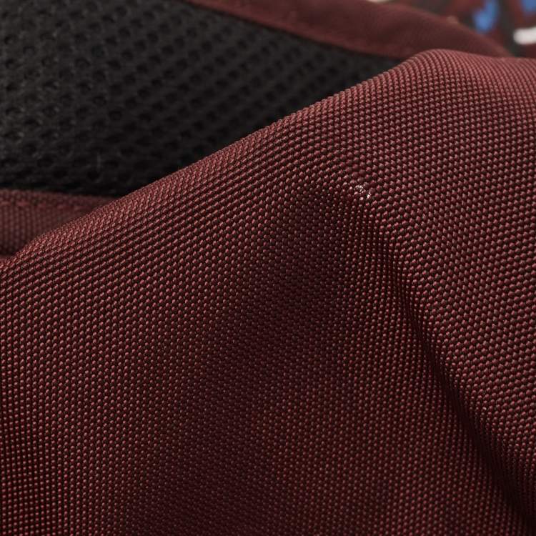 Pre Owned Kenzo Burgundy Nylon Embroidered Icon Tiger Backpack