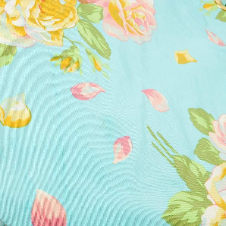 Pre Owned Kenzo Multicolor Floral Print Canvas Open Tote