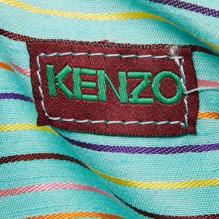 Pre Owned Kenzo Multicolor Floral Print Canvas Open Tote