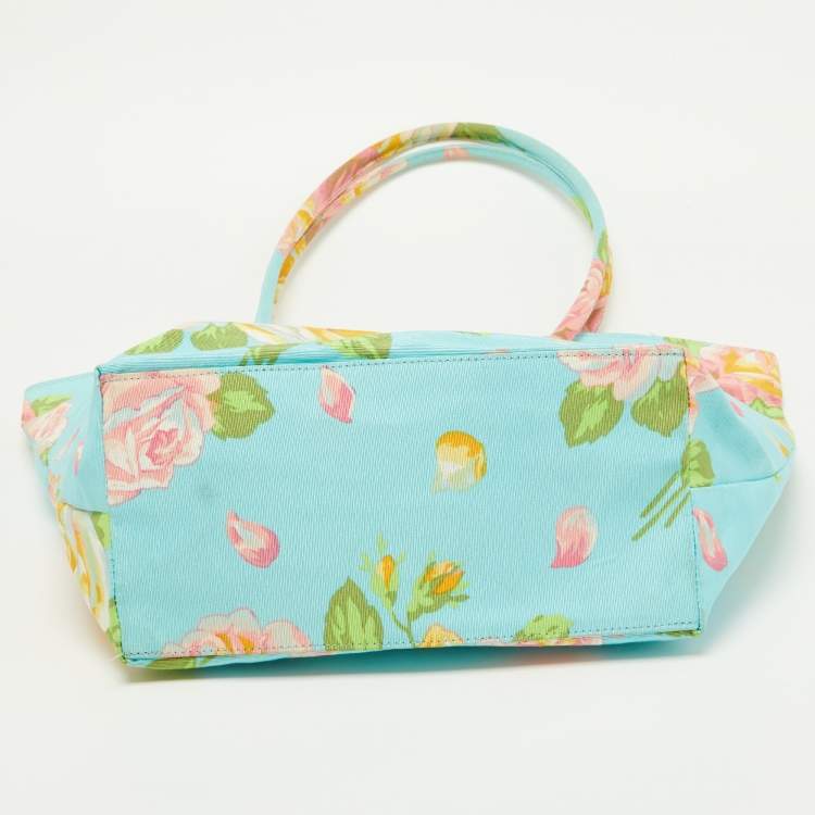 Pre Owned Kenzo Multicolor Floral Print Canvas Open Tote