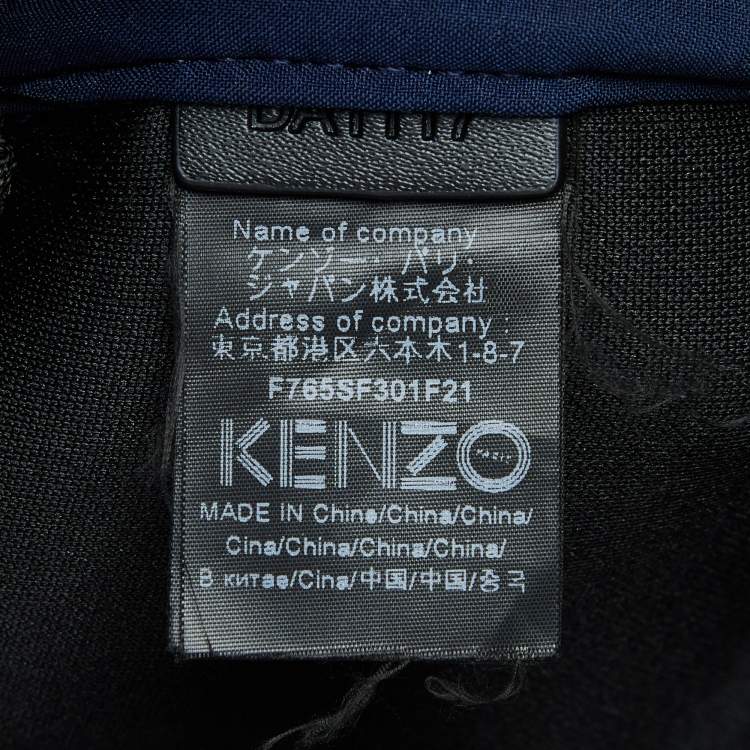 Pre Owned Kenzo Navy Blue Neoprene Mini Embroidered Tiger Backpack