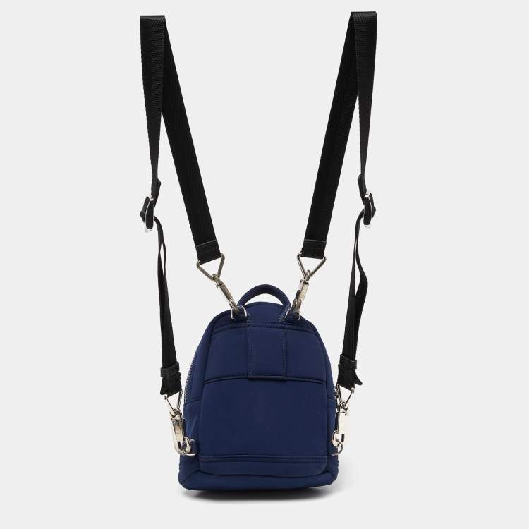 Pre Owned Kenzo Navy Blue Neoprene Mini Embroidered Tiger Backpack