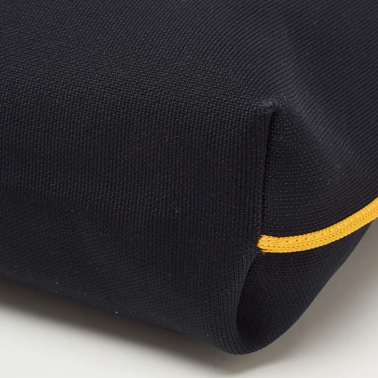 Pre Owned Kenzo Black/Yellow Canvas Contrasting Details Tote 