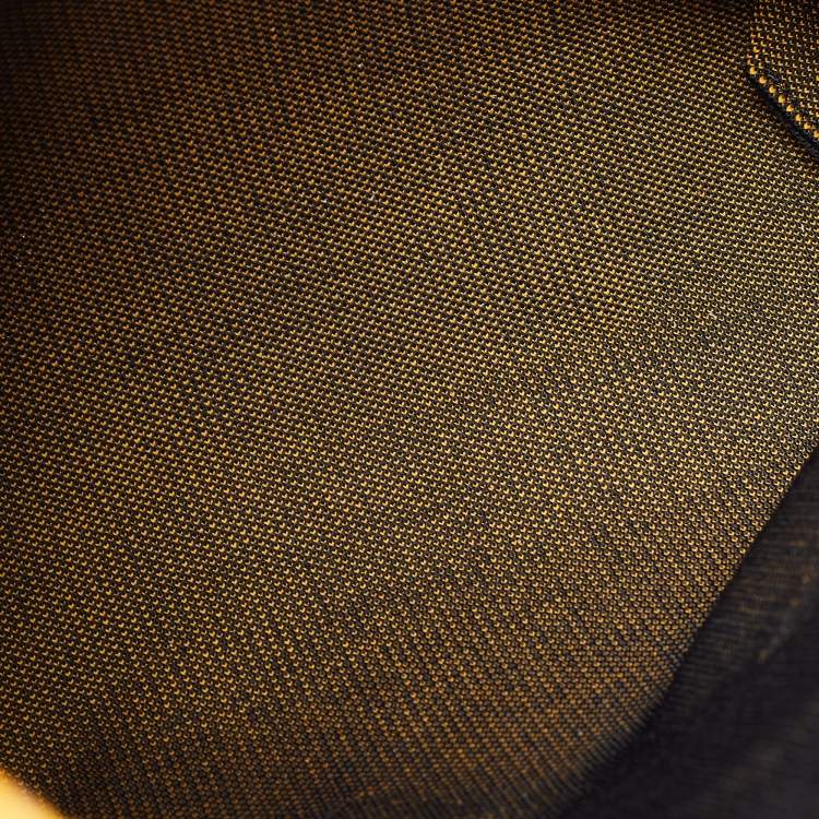 Pre Owned Kenzo Black/Yellow Canvas Contrasting Details Tote 