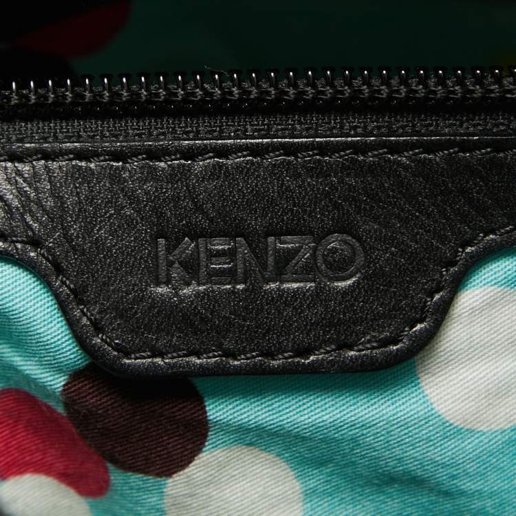 Pre Owned Kenzo Multicolor Woven Leather Studded Hobo