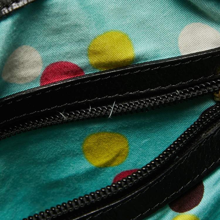 Pre Owned Kenzo Multicolor Woven Leather Studded Hobo
