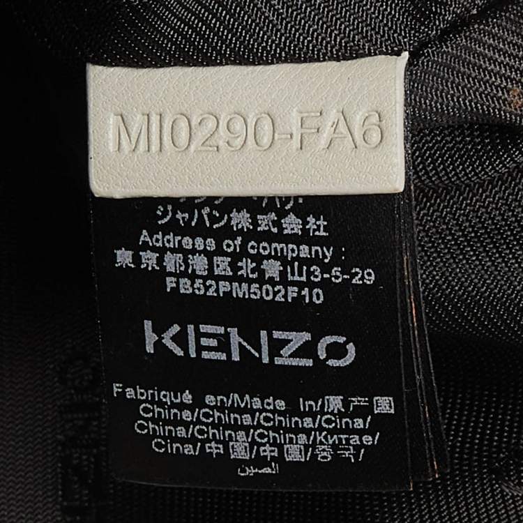 Pre Owned Kenzo Tri Color Printed Logo Knit Fabric Zipped Wristlet Pouch