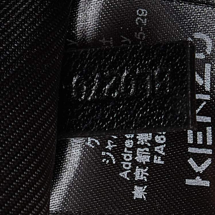 Pre Owned Kenzo Green Tiger Embroidered Canvas Zip Flat Pouch