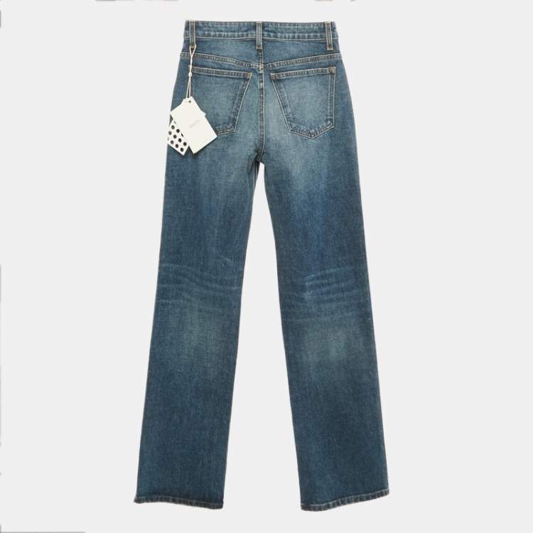 Pre Owned Khaite Blue Faded Denim Danielle Jeans S Waist 25"