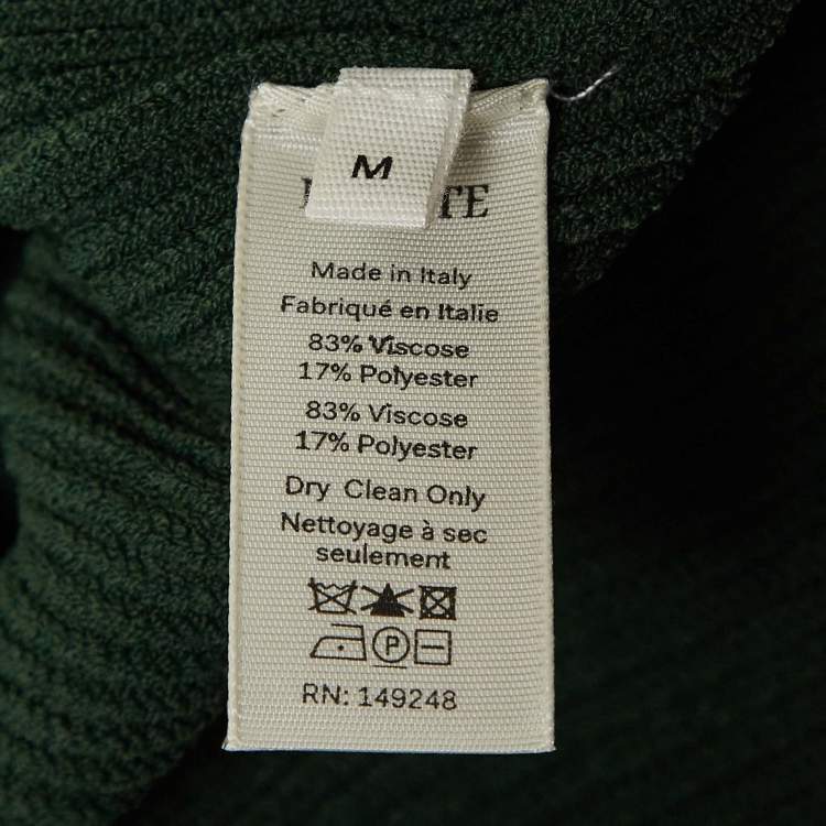 Pre Owned Khaite Green Heavy Rib Knit Beth Bustier Dress M
