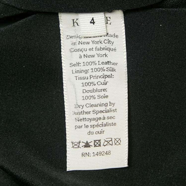 Pre Owned Khaite Black Leather Mini Skirt S