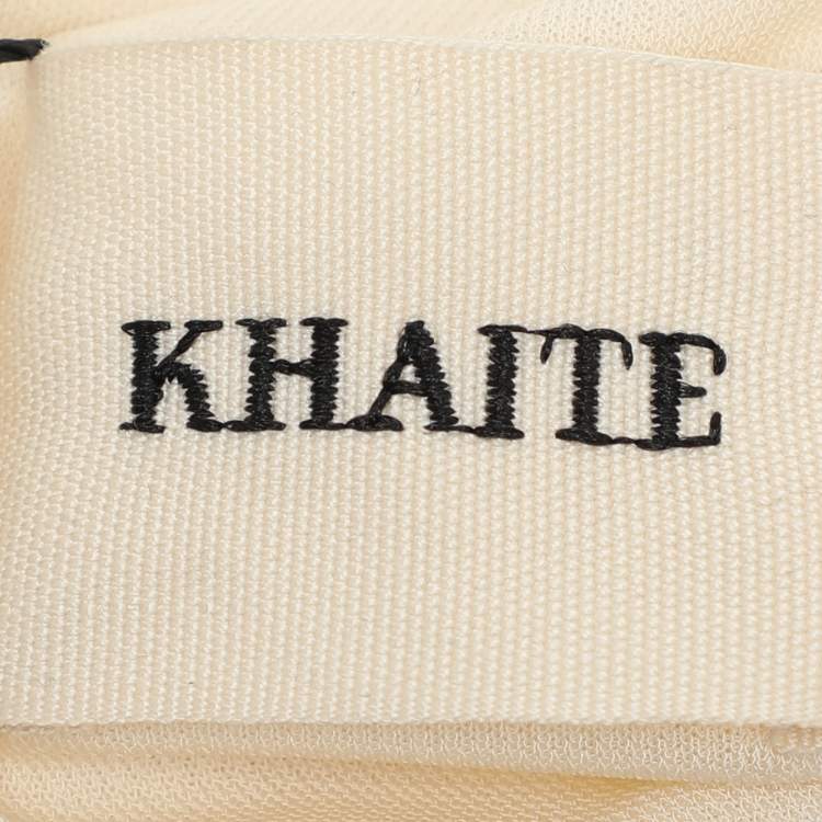 Pre Owned Khaite Cream Crepe the Nerissa Midi Dress L