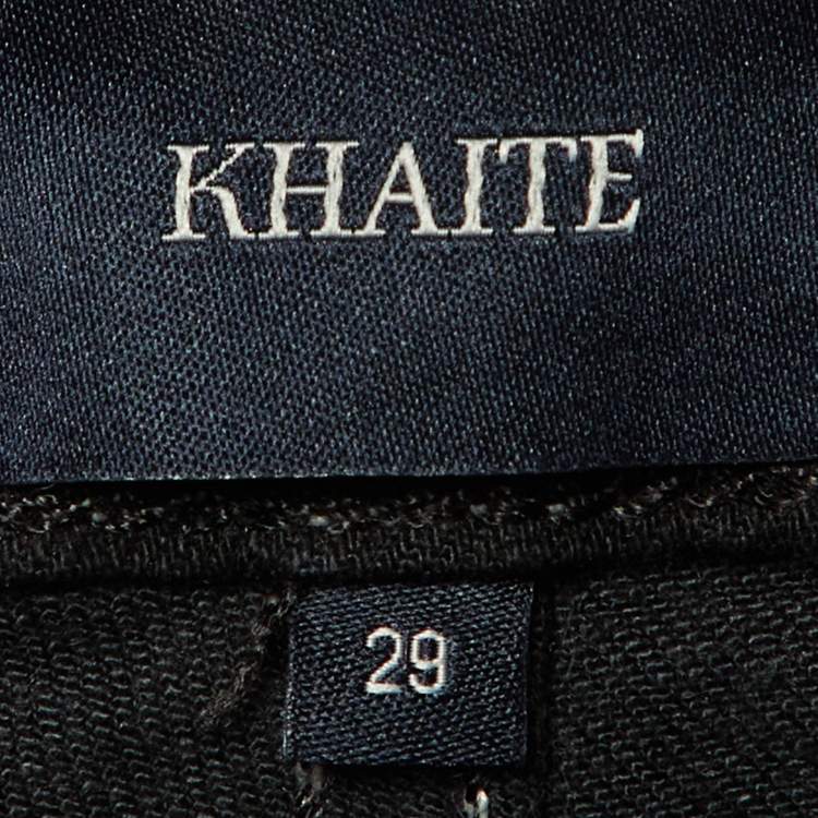 مملوكة مسبقًا Khaite Black Denim Contrast Stitch Detail Jeans M/Waist 29.5"