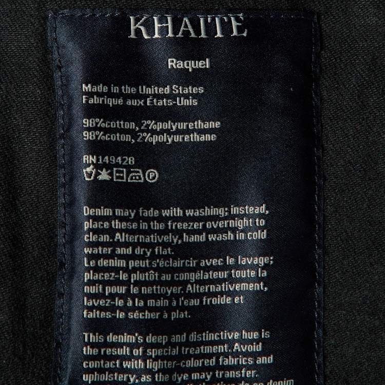 مملوكة مسبقًا Khaite Black Denim Contrast Stitch Detail Jeans M/Waist 29.5"